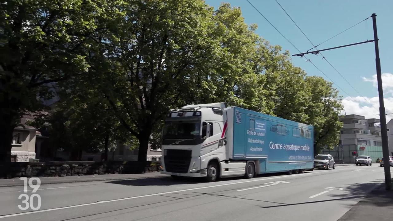 Camion-piscine mobile pour l’apprentissage de la natation dans le canton de Vaud
