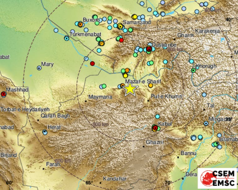 Séisme magnitude 6,3 au nord de l’Afghanistan : localisation, profondeur et répercussions